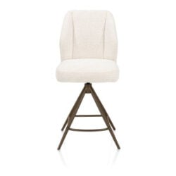 Baya, chaise de bar - pivotante - steelbrown - ressorts ensaches - tissu Sevilla - Creme