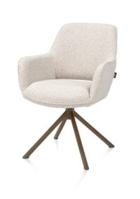 Kian, chaise à accoudoirs - pivotant - steelbrown - tissu Cloudy - beige - Image 2
