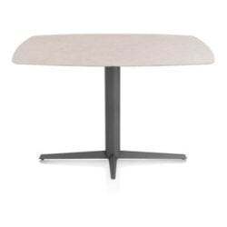 Saluti, bartafel ovaal 150 x 105 cm. - centrale teenpoot - grafiet - Light sand