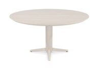 Caletta, eetkamertafel rond 150 cm. - HPL Primo Laminato blad - centrale teenpoot crème - Travertin