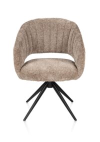 Isla, armstoel - vast - rough off black - stof Valencia - Taupe