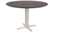 Caletta, bartafel rond 150 cm. - HPL Primo Laminato blad - centrale teenpoot cr&egrave;me - Marble brown - Afbeelding 2