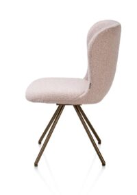 Ethan, chaise - pivotante - 4-pieds steelbrown - tissu Cloudy - Rose - Image 3