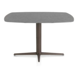 Saluti, bartafel ovaal 150 x 105 cm. - centrale poot - steelbrown - Antraciet