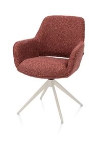 Kian, chaise à accoudoirs - pivotant - crème - tissu Cloudy - cuivre - Image 2