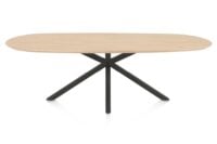 Caletta, eetkamertafel ovaal 240 x 105 cm. - eiken blad - centrale kruispoot grafiet - Natural