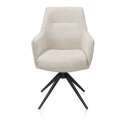 Theo, chaise &agrave; accoudoirs - fixe - rough off black - confort ressorts - Vada - beige
