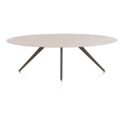 Saluti, table ellipse 240 x 110 cm. - 4 pieds - steelbrown - Light sand