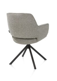 Kian, chaise à accoudoirs - pivotant - rough off black - tissu Cloudy - Olive - Image 2