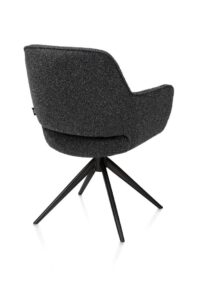 Kian, chaise à accoudoirs - pivotant - rough off black - tissu Cloudy - Anthracite - Image 3