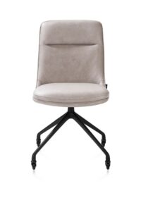 Mateo, chaise - roulettes - rough off black - Pala - Gris clair