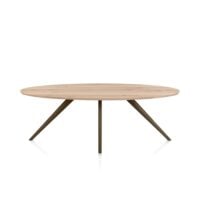 Arvada, eetkamertafel 220 x 110 cm - ellips - massief eikenhout - 4 poot - steelbrown - Steel Brown