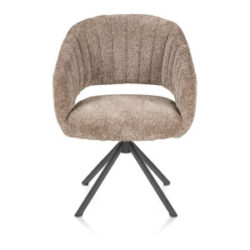Isla, chaise à accoudoirs - pivotant - graphite - tissu Valencia - Taupe