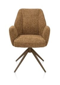 Baya, armstoel - draaibaar - steelbrown - pocketvering - stof Sevilla - Okergeel