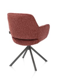 Kian, chaise à accoudoirs - pivotant - graphite - tissu Cloudy - cuivre - Image 3