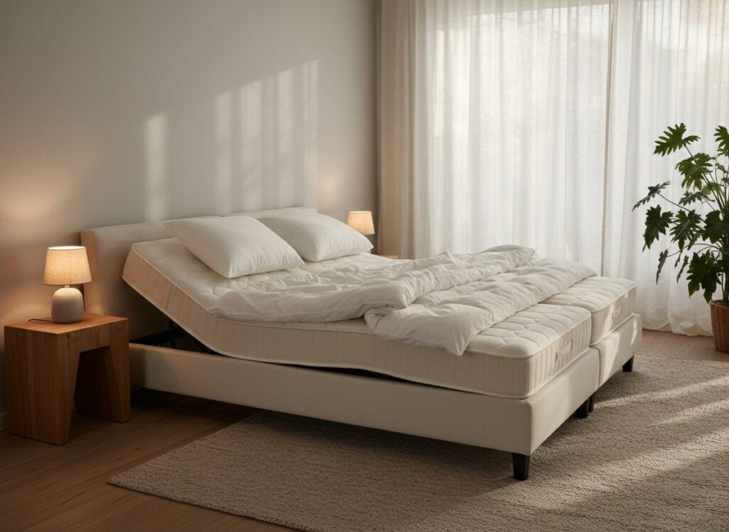 Twee Elektrische Lattenbodems Naast Elkaar In Een Bed Van 180 Cm Twee Elektrische Lattenbodems Naast Elkaar In Een Bed Van 180 Cm