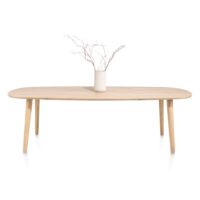 Odda, table 260 x 110 cm - oval - pied bois - natural