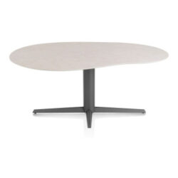 Saluti, eetkamertafel organisch 180 X 120 cm. - centrale teenpoot - grafiet - Light sand