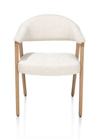 Zaya, Armstoel eiken natural, stof Sevilla, incl. Nosag - Creme