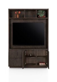Gijon, meuble tv + partie haute 150 cm - 2-portes + 2-tiroirs + 3-niches + plinthe - Image 2
