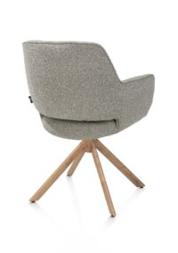 Kian, chaise à accoudoirs - pivotant avec fonction relax - aspect chêne - tissu Cloudy - Olive - Image 2