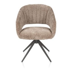 Isla, chaise &agrave; accoudoirs - pivotant - graphite - tissu Valencia - Taupe