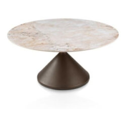 Avelli, table basse ronde 90 cm - steelbrown - plateau céramique