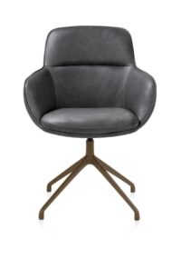 Mateo, chaise à accoudoirs - pivotante - steelbrown - Pala - Anthracite