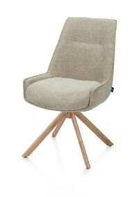 Theo, eetkamerstoel - draaibaar - eikenhout look - pocket - Vada - Salie groen - Afbeelding 2