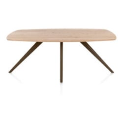 Arvada, eetkamertafel 190 x 100 cm - ovaal - massief eikenhout - 4 poot - steelbrown - Steel Brown
