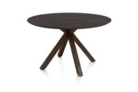 Caletta, eetkamertafel rond 120 cm. - eiken blad - centrale kruispoot steelbrown - Basalt - Afbeelding 2
