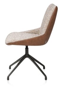 Mats, chaise - pivotante - rough off black - Pala cognac + Luton cuivre - Image 3