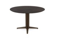 Caletta, eetkamertafel rond 120 cm. - eiken blad - centrale teenpoot steelbrown - Basalt