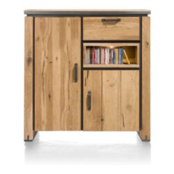 Farmland, buffet haut 125 cm - 2-portes + 1-tiroir + 1-niche (+ LED)