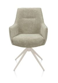 Theo, armstoel - vast - cr&egrave;me - pocket - Vada - Salie groen
