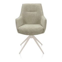 Theo, chaise &agrave; accoudoirs - fixe - cr&egrave;me - confort ressorts - Vada - Sauge verte