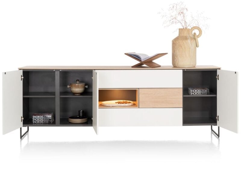 Lindfield, Buffet 240 Cm. - 3-Portes + 3-Tiroirs + 1-Niche (+ Led) - Image 2